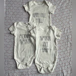 Rae Dunn baby fall onesies